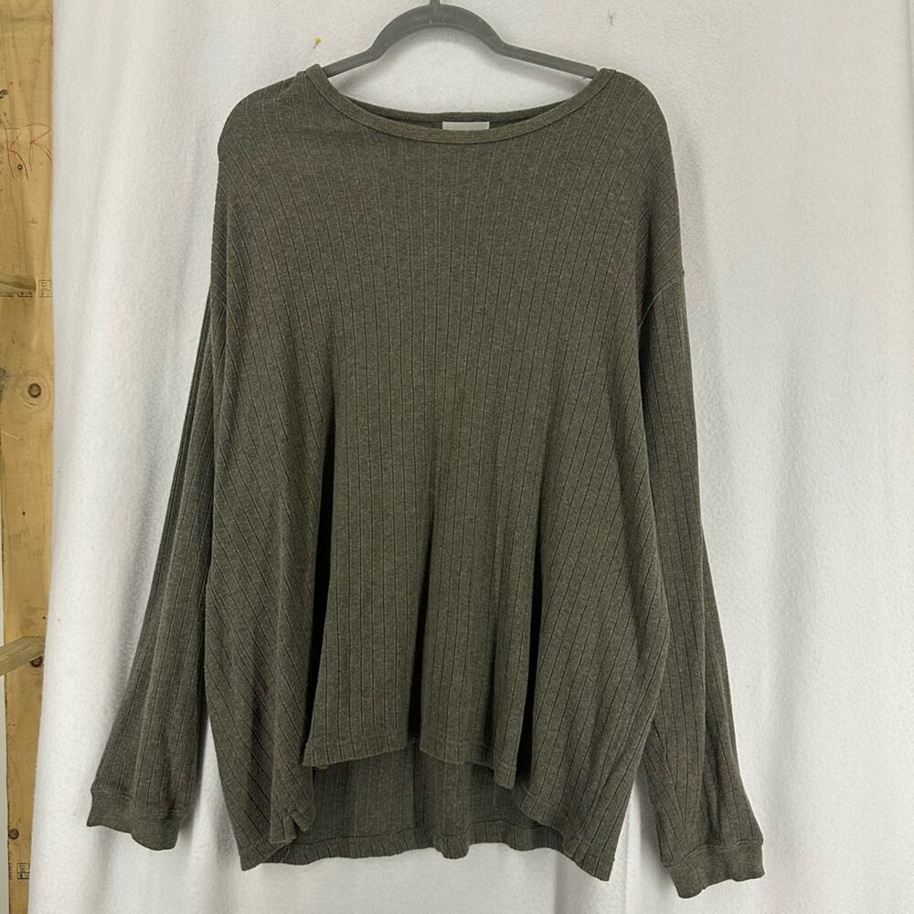 Alfani Round Neck Long Sleeve Sweater Womens XL Green